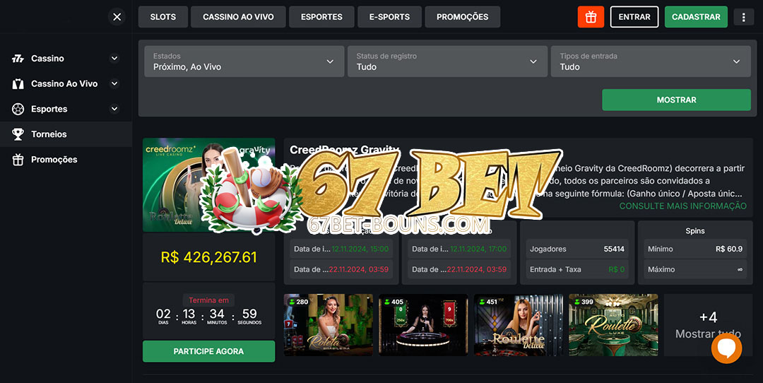 67 bet Bônus