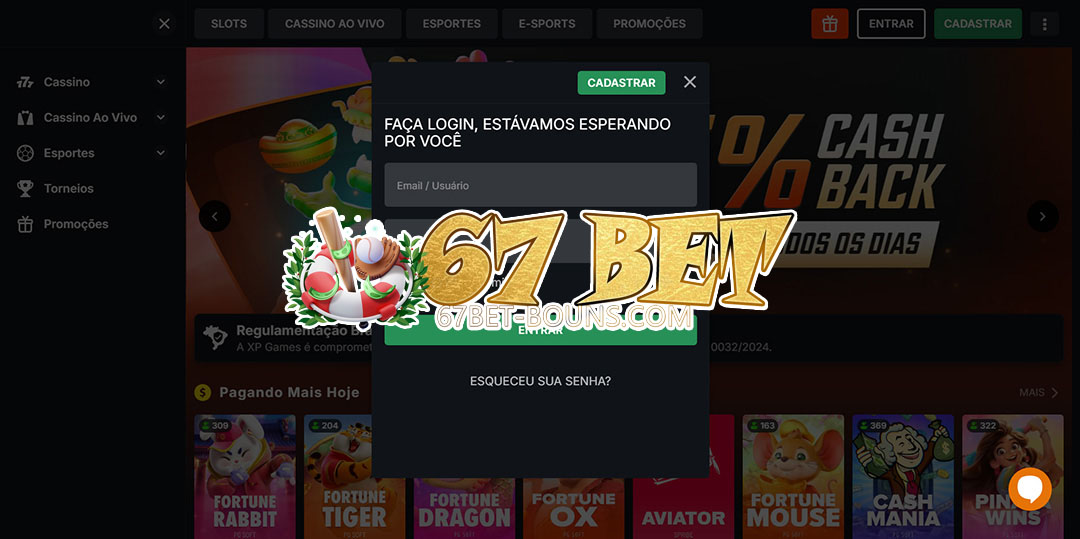 67 bet login